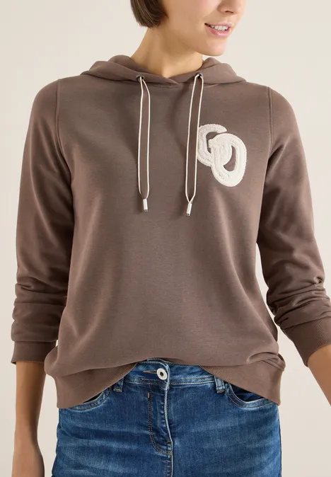 Hoodie avec broderie urban taupe