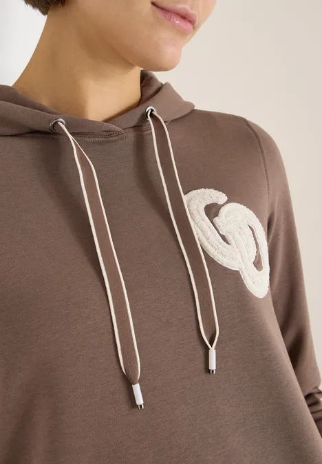Hoodie avec broderie urban taupe