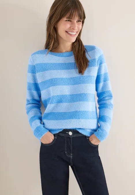 Federgarnpullover fountain blue