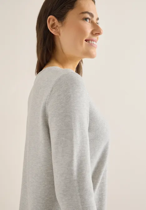 Pull structuré milky grey melange