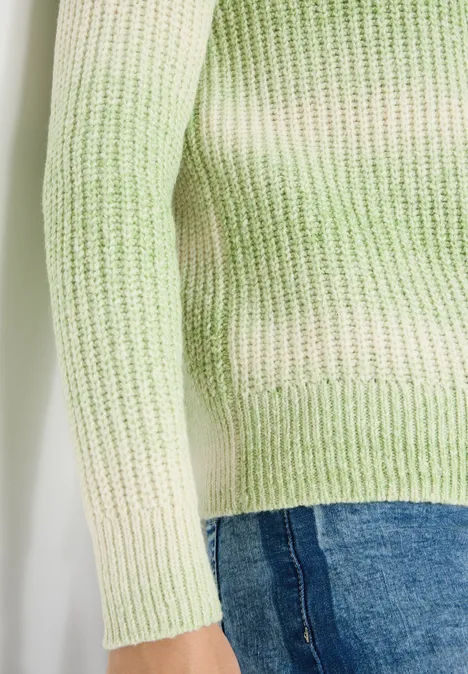 Space Dye Pullover bamboo green melange