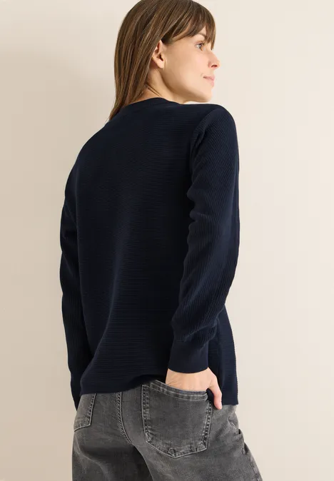 Dolman trui met structuur universal blue