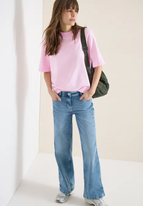 Kurzarm Sweatshirt im Garment dye Look tea rose Kurzarm Sweatshirt im Garment dye Look tea rose