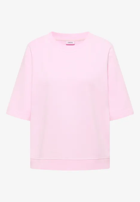 Kurzarm Sweatshirt im Garment dye Look tea rose Kurzarm Sweatshirt im Garment dye Look tea rose