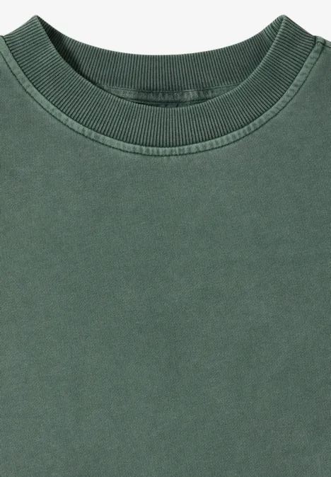 Kurzarm Sweatshirt im Garment dye Look just khaki