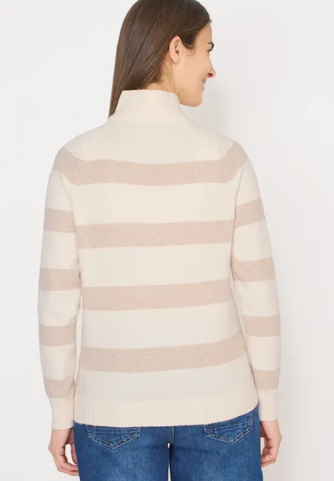 Gestreifter Pullover desert beige melange