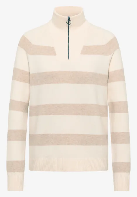 Gestreifter Pullover desert beige melange