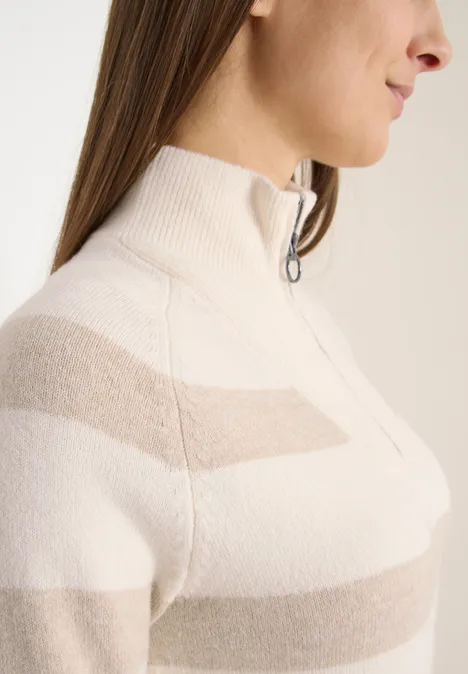 Gestreifter Pullover desert beige melange