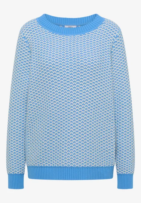 Sweter w dwóch kolorach fountain blue