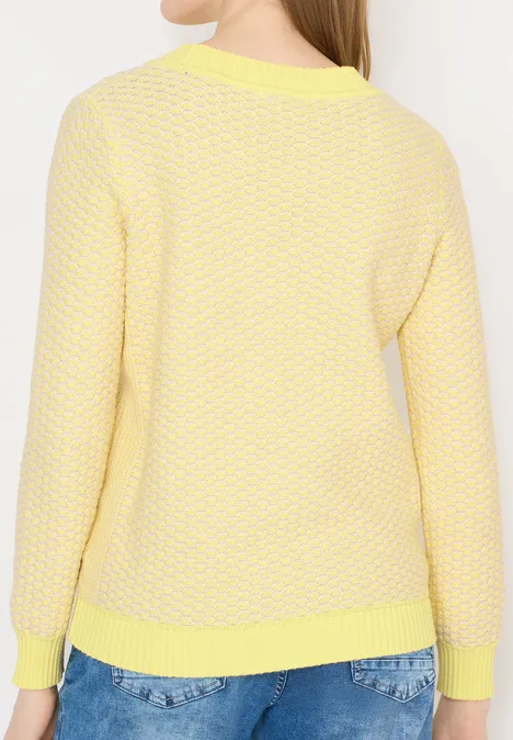 Sweter w dwóch kolorach iced yellow