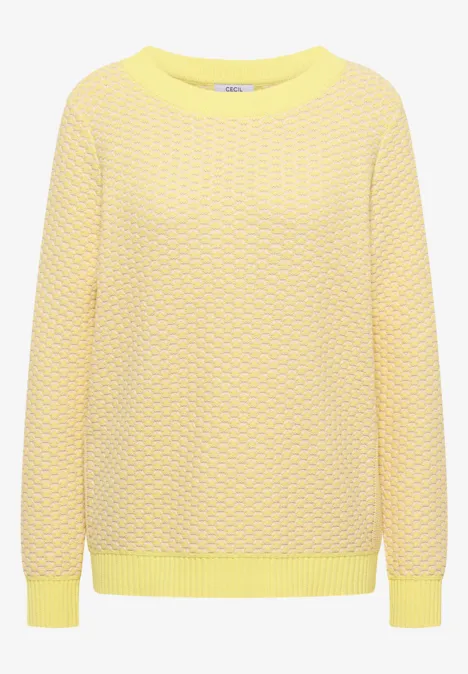 Sweter w dwóch kolorach iced yellow
