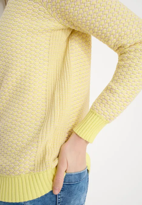Sweter w dwóch kolorach iced yellow