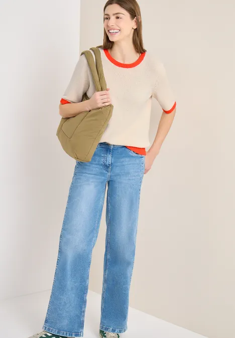 Bouclé Pullover cherry tomato orange