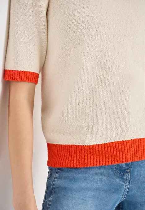 Bouclé Pullover cherry tomato orange