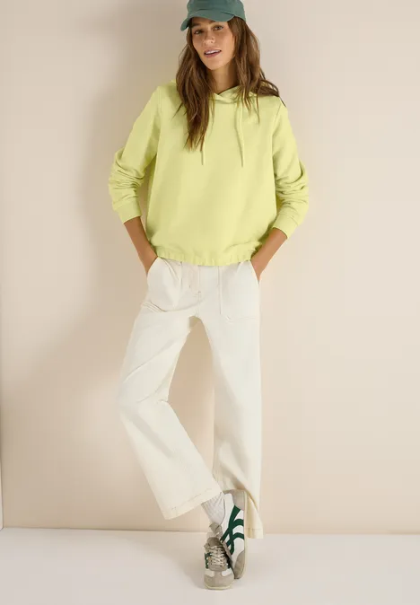 Hoodie mit Stickerei iced yellow