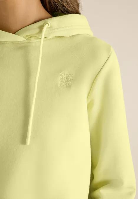 Hoodie mit Stickerei iced yellow