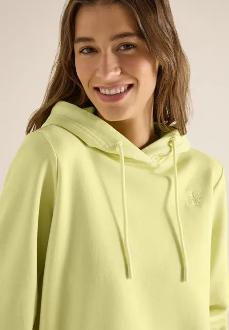 Hoodie mit Stickerei iced yellow