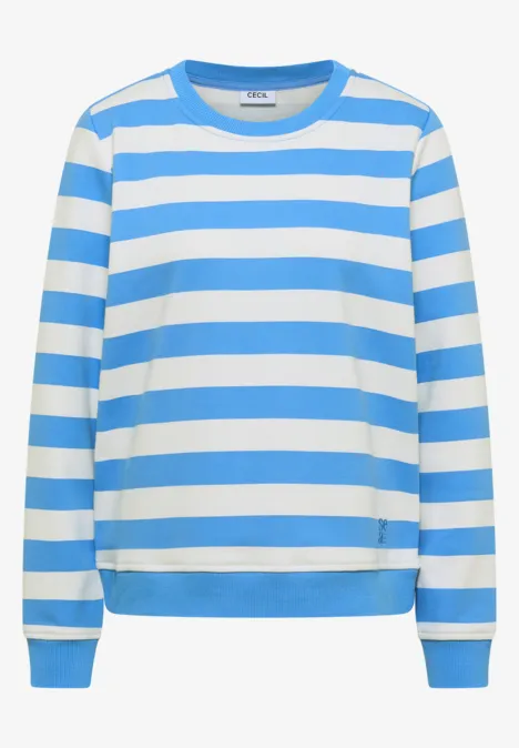Gestreiftes Sweatshirt fountain blue