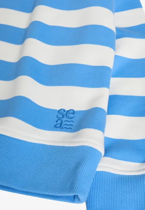 Gestreiftes Sweatshirt fountain blue