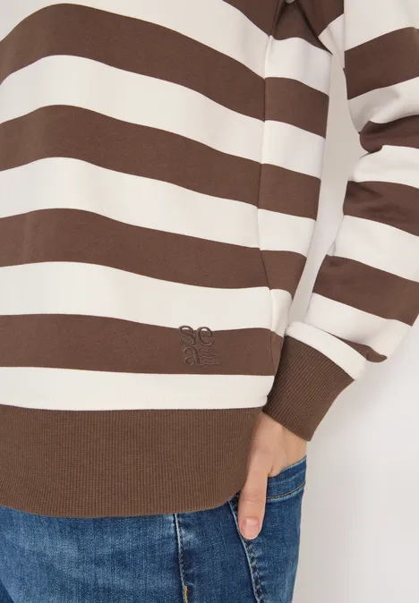 Gestreiftes Sweatshirt urban taupe