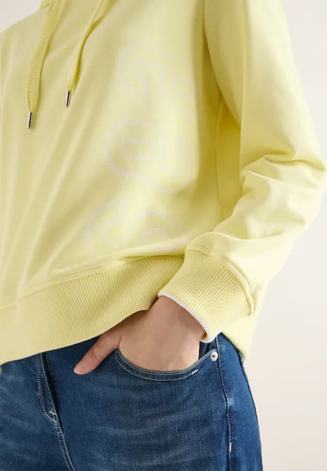 Hoodie z nadrukiem na plecach iced yellow