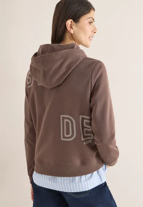 Hoodie z nadrukiem na plecach urban taupe