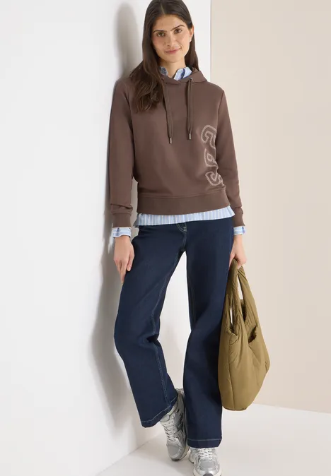 Hoodie z nadrukiem na plecach urban taupe