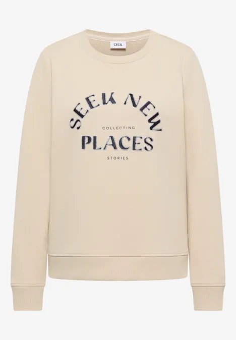 Sweat-shirt à broder pearl beige