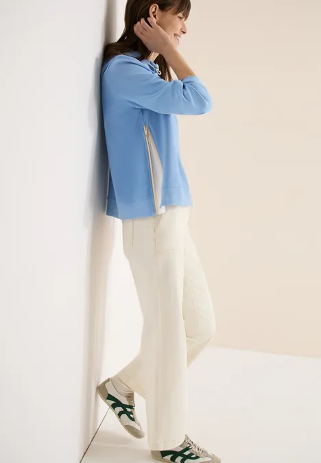 Hoodie z zamkiem błyskawicznym cloud blue