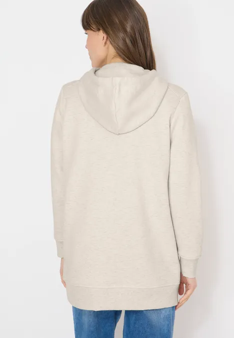 Hoodie long pearl beige mel.