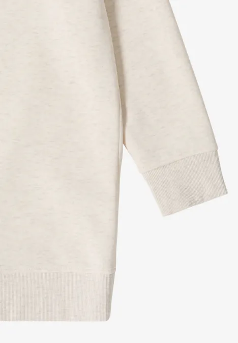 Hoodie long pearl beige mel.