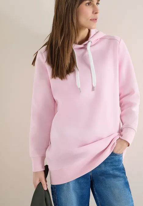 Hoodie long light blush rose