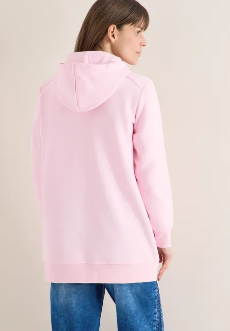 Hoodie long light blush rose