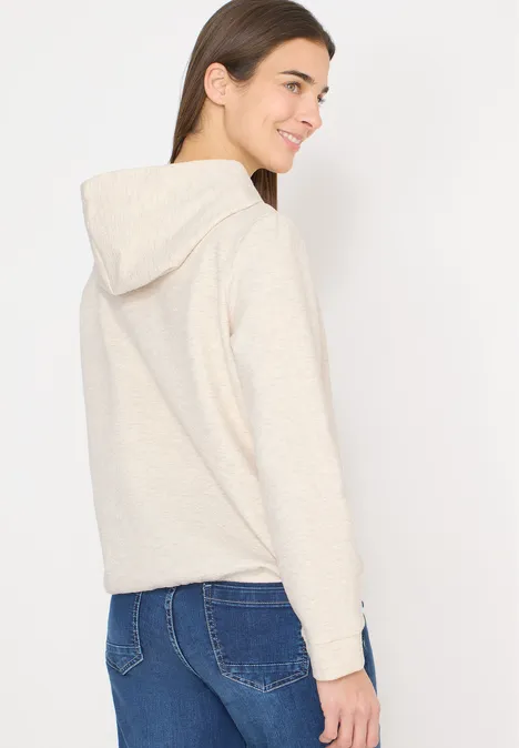 Hoodie mit Struktur pearl beige