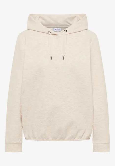Hoodie mit Struktur pearl beige