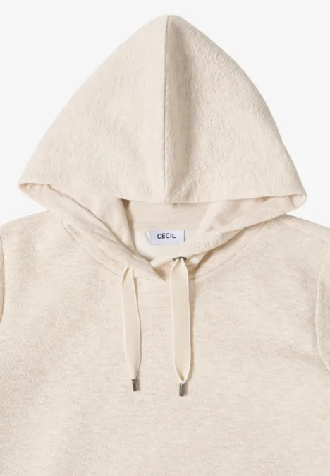 Hoodie mit Struktur pearl beige