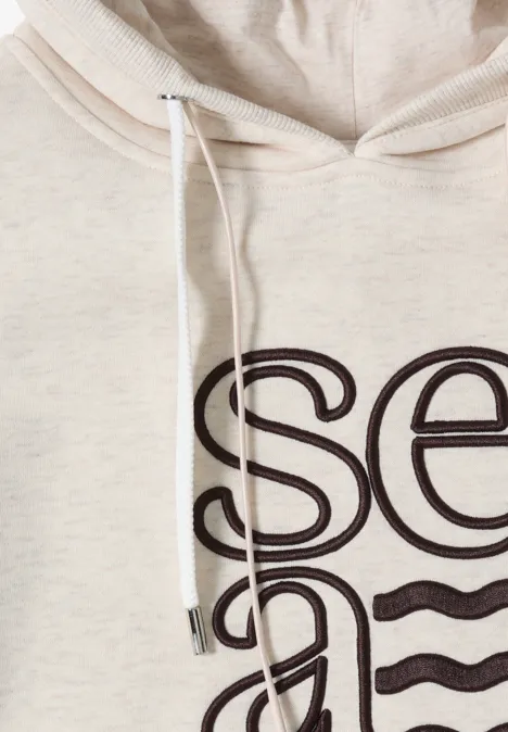 Hoodie mit Artwork pearl beige mel. Hoodie mit Artwork pearl beige mel.