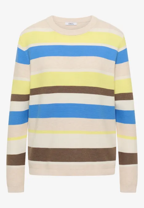 Sweter w paski iced yellow