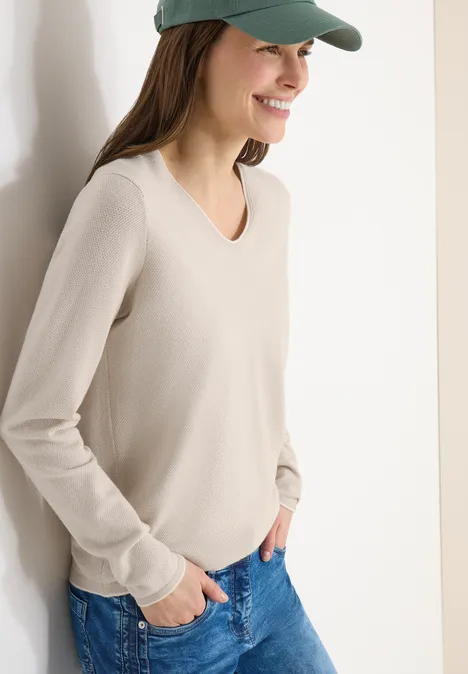 Two-Tone Pullover grain beige Two-Tone Pullover grain beige