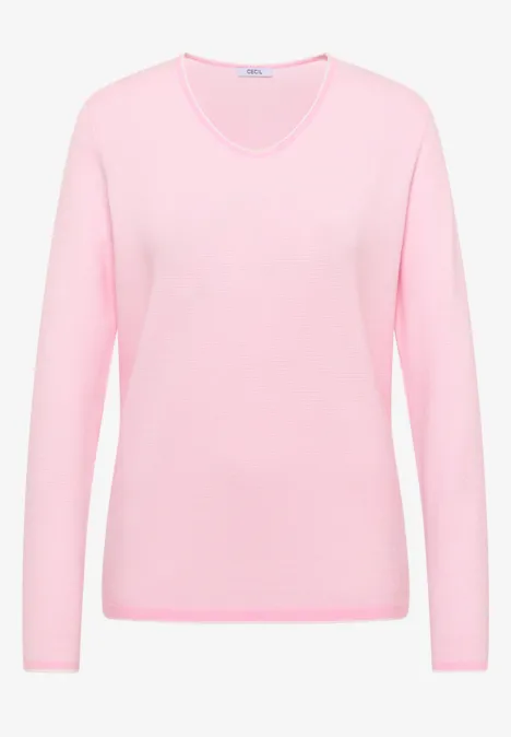 Tweekleurige trui light blush rose