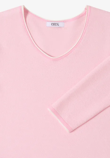 Tweekleurige trui light blush rose