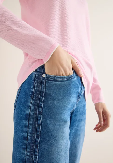 Tweekleurige trui light blush rose