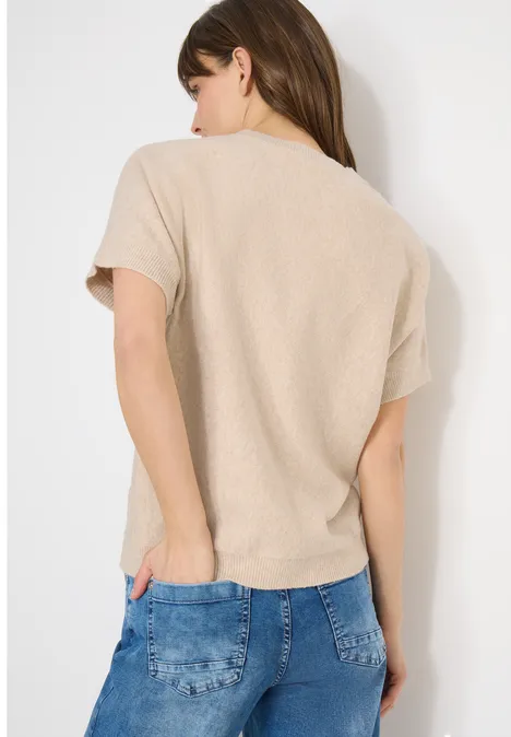 Pullover in Unifarbe desert beige melange Pullover in Unifarbe desert beige melange