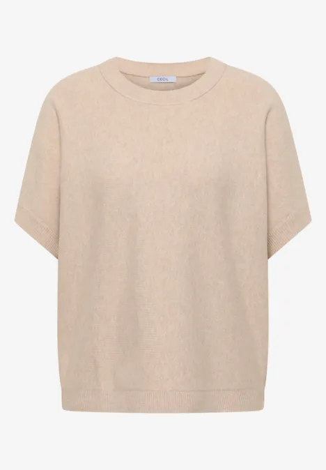 Pullover in Unifarbe desert beige melange Pullover in Unifarbe desert beige melange