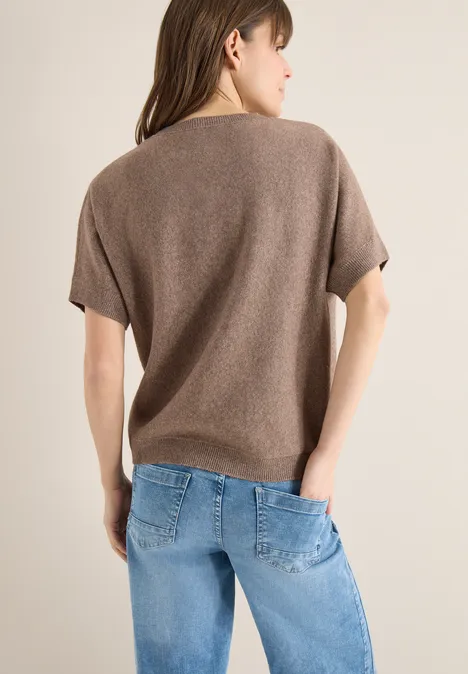 Pullover in Unifarbe urban taupe melange Pullover in Unifarbe urban taupe melange