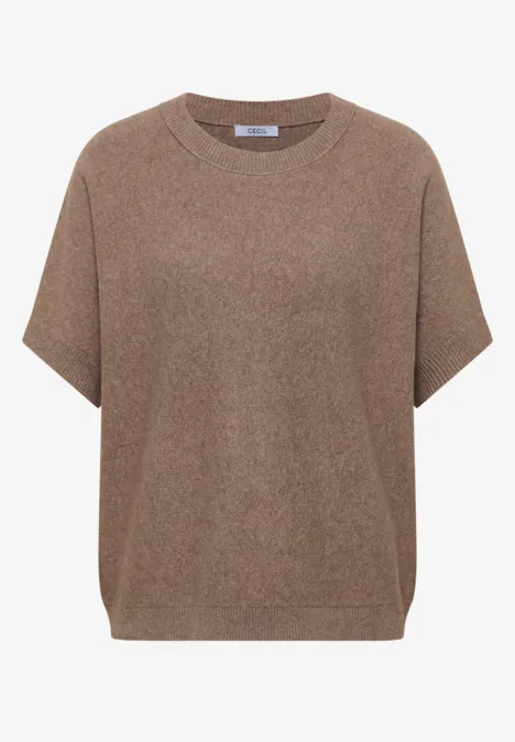 Pullover in Unifarbe urban taupe melange Pullover in Unifarbe urban taupe melange
