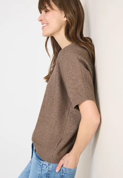 Pullover in Unifarbe urban taupe melange Pullover in Unifarbe urban taupe melange