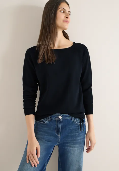 Trui met structuurdetails universal blue