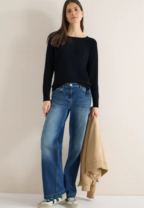 Trui met structuurdetails universal blue