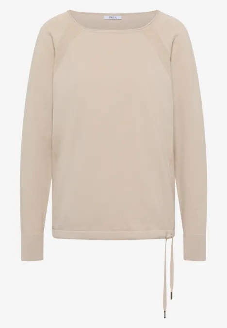 Trui met structuurdetails grain beige